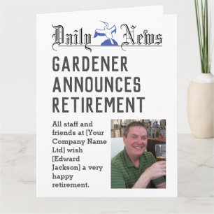 Carte de retraite Gardener pour personnaliser