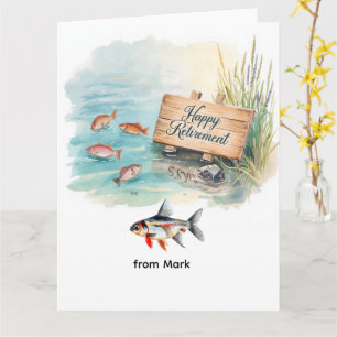 Carte de retraite pêche pour les pêcheurs heureux