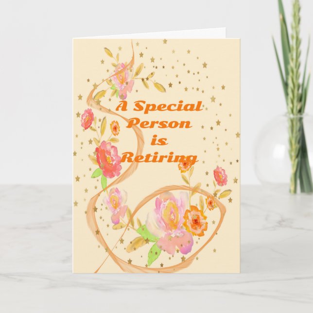 Carte de retraite Personne spéciale avec fleurs (Devant)