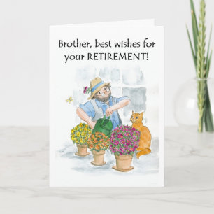 Carte de retraite pour un frère - jardinier