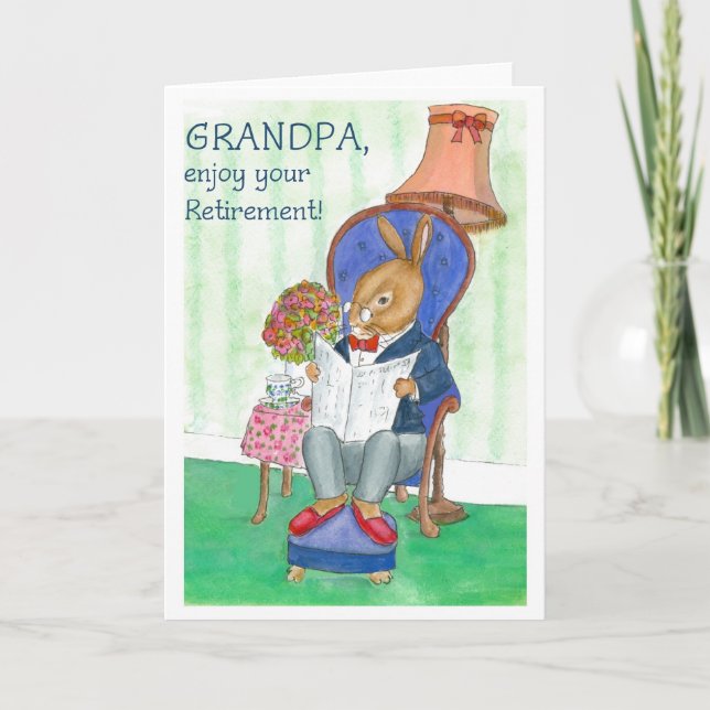 Carte de retraite 'Rabbit' pour grand-père (Devant)