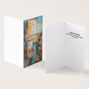 Carte de retraite vintage avec collage floral arti