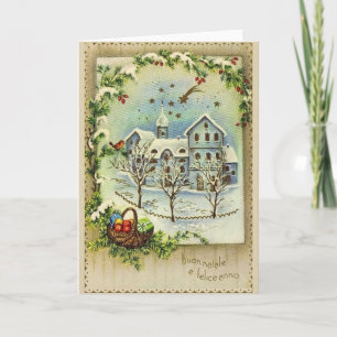 Carte de rétro Noël italien et de nouvelle année