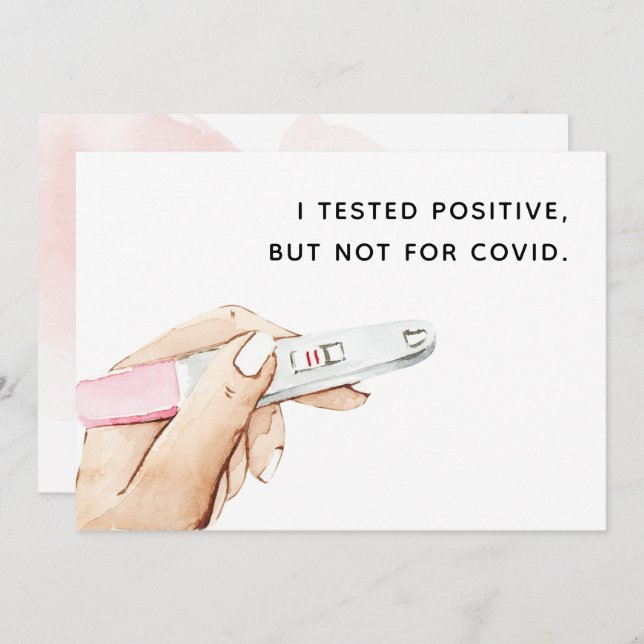 Carte de révélation de grossesse COVID pour l'aqua (Devant / Derrière)