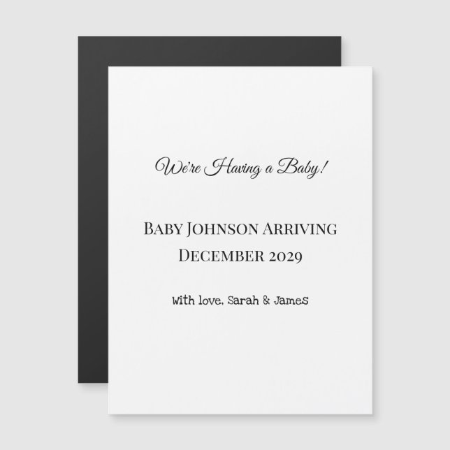 Carte de révélation personnalisée pour bébé (Devant / Derrière)