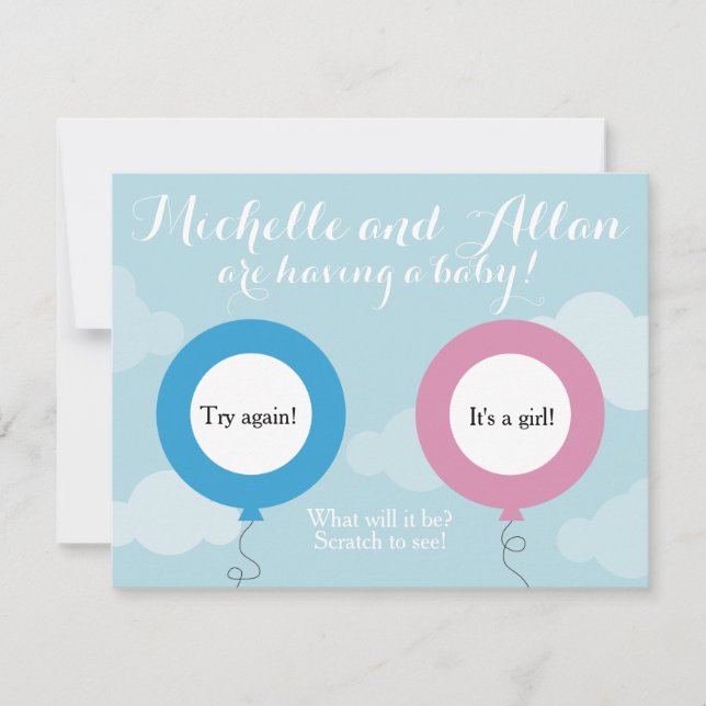 Carte de révélation Sexe Pretend Scratcher (Devant)