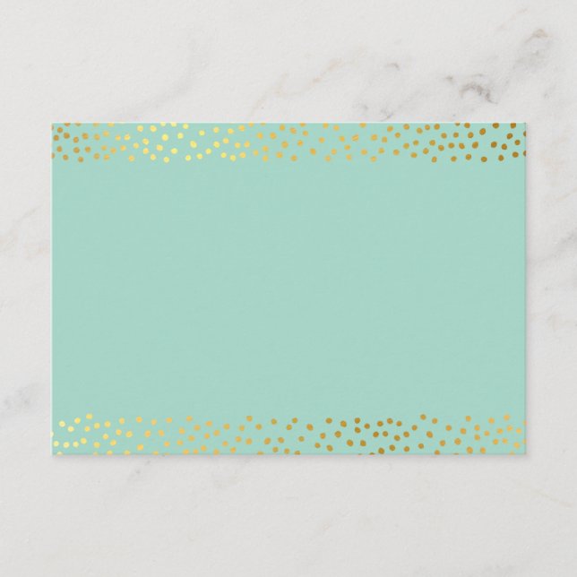 CARTE DE REVÊTEMENT Mini mini confetti menthe d'or (Devant)