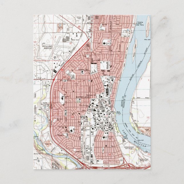 Carte de Richland Washington (1992) (Devant)