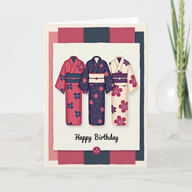 Carte de robe florale d'anniversaire (Devant)