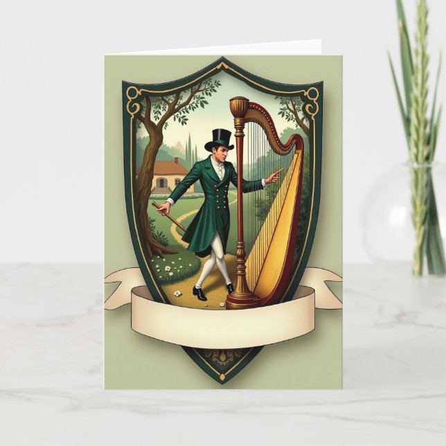 Carte de robe verte mélodie élégante (Devant)