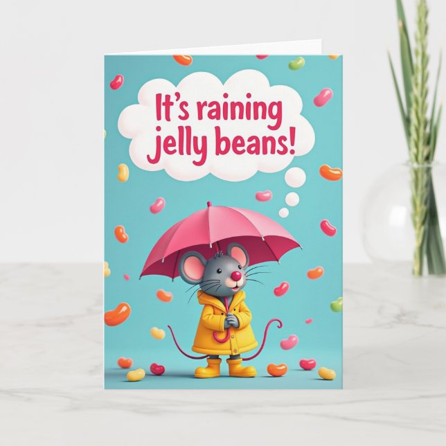 Carte de rodent pour jour de pluie douce (Devant)