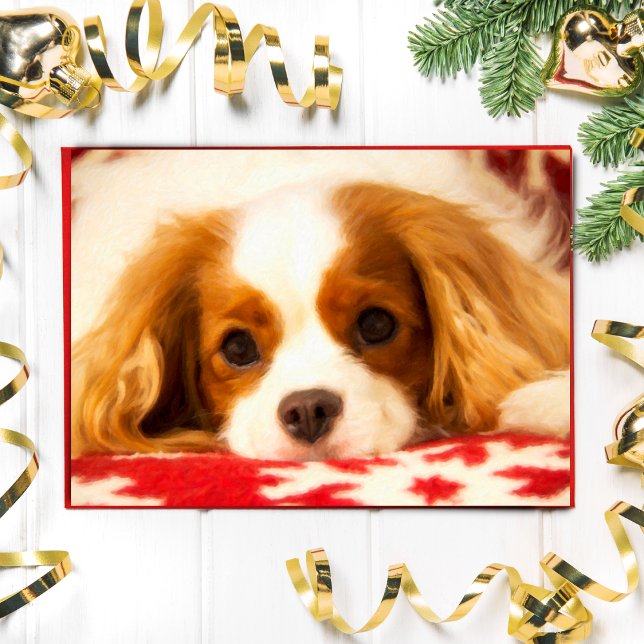 Carte de roi Charles Spaniel flocon de neige peint (Créateur téléchargé)