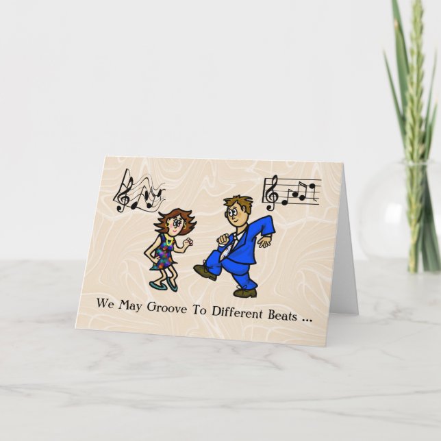 Carte de romance pour couple qui danse Groovin' (Devant)