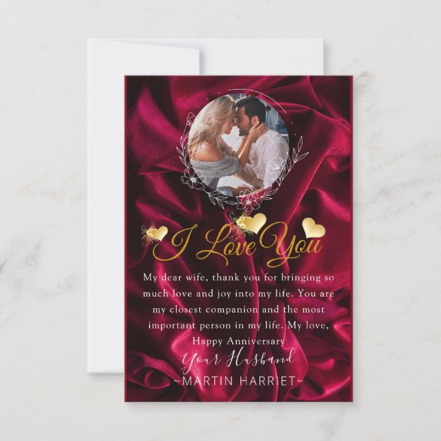 Carte de Romantique de Fête d'Anniversaire Je T'Ai (Devant)