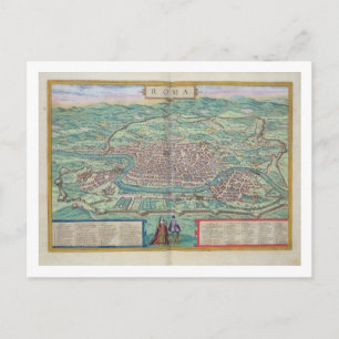 Carte de Rome, de Civitates Orbis Terrarum par Ge