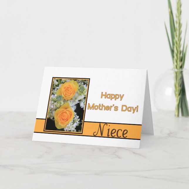 Carte de rose de la fête des mères nièce Happy (Devant)