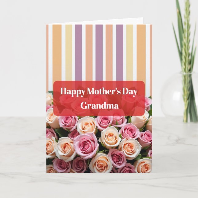 Carte de rose de la fête des mères pastel (Devant)