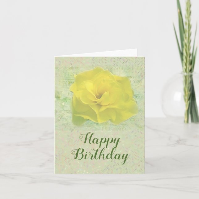 Carte de rose jaune (Devant)