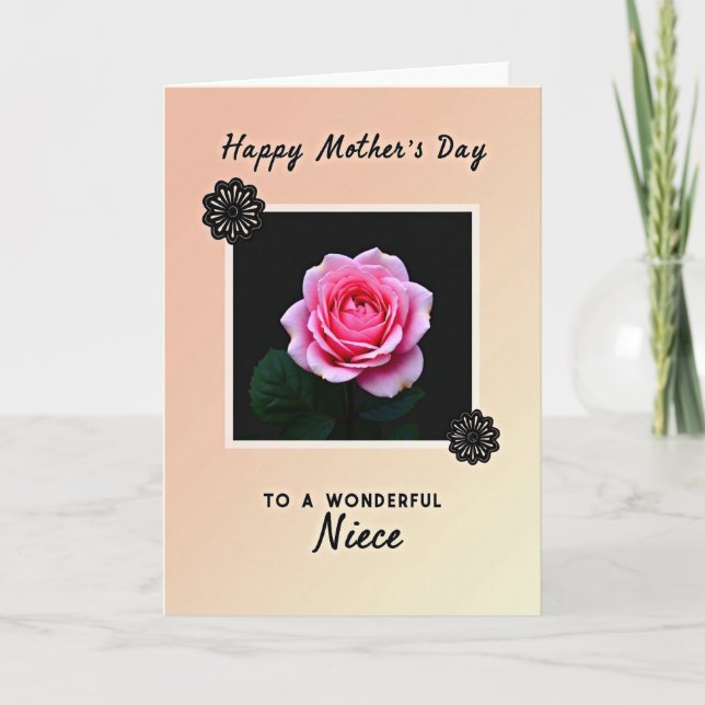 Carte de Rose pour la Fête de la Douce Nièce (Devant)