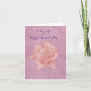 Carte de rose rose pour femme pour la Saint-Valent