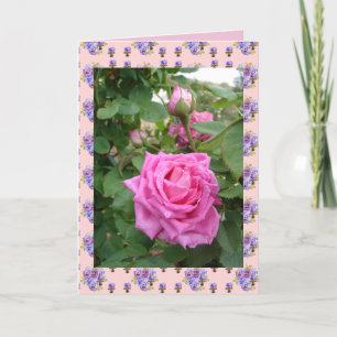 Carte de rose vintage rose florale fleurs jardin
