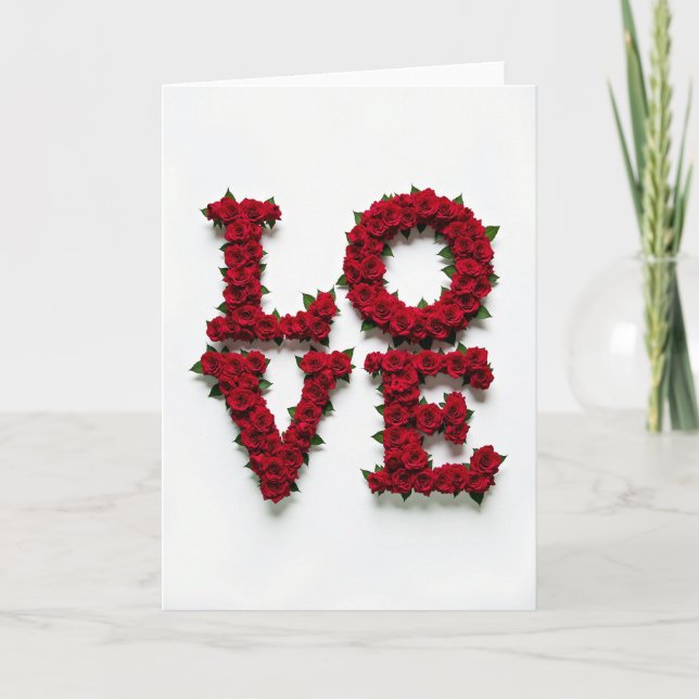 Carte de roses d'amour simple (Devant)