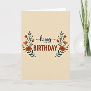 Carte de roses florales pour anniversaire doux