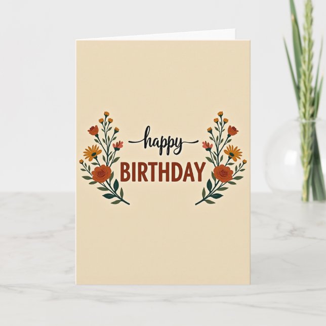 Carte de roses florales pour anniversaire doux (Devant)
