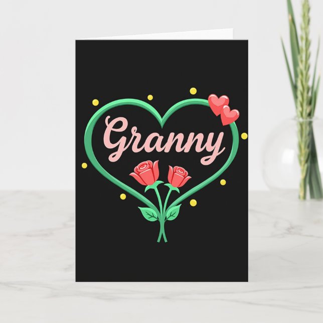 Carte de roses pour Mamie venant du cœur (Devant)