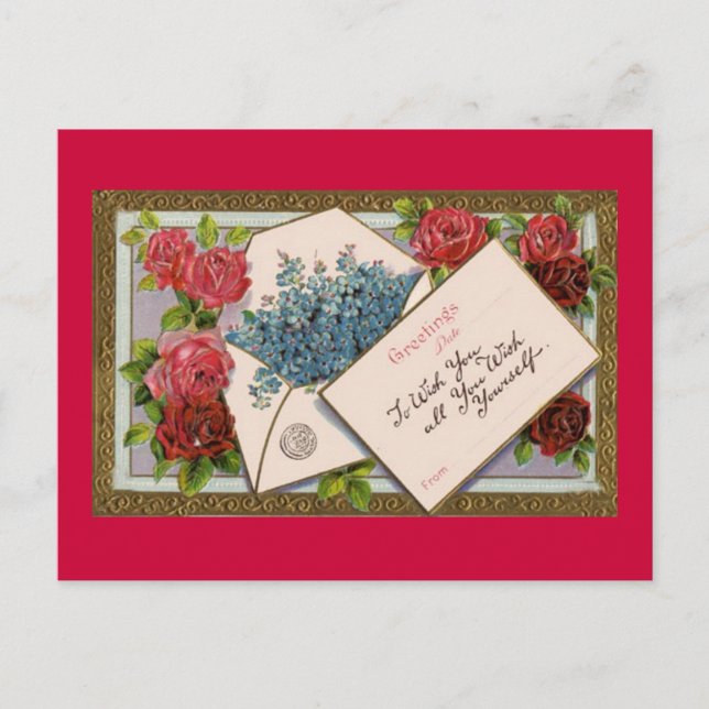 Carte de Roses rouges romantiques de la Saint-Vale (Devant)