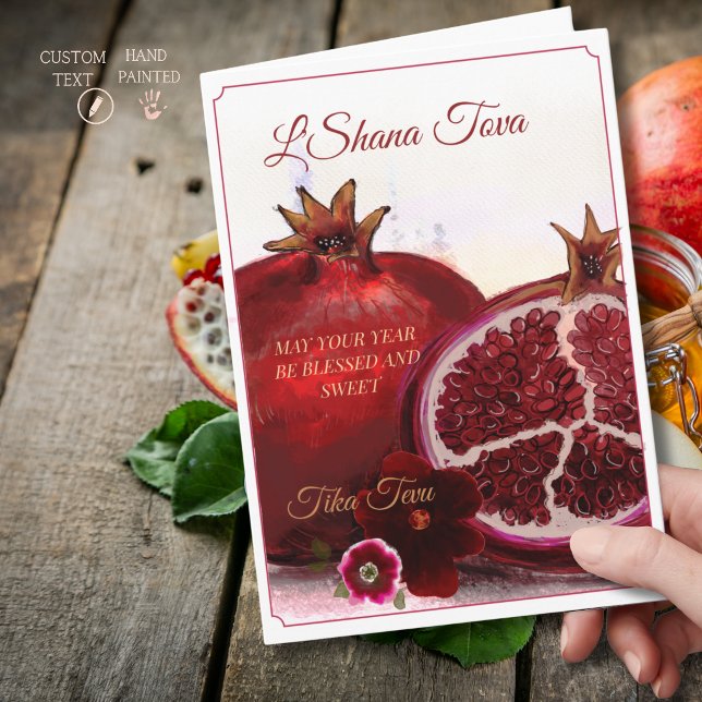 Carte de Rosh Hashanah Grenade L'Shana Tova (Pomegranate Rosh Hashanah Card L'Shana Tova)
