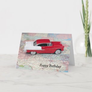 Carte De Route De La Voiture Chevy Retro 1955