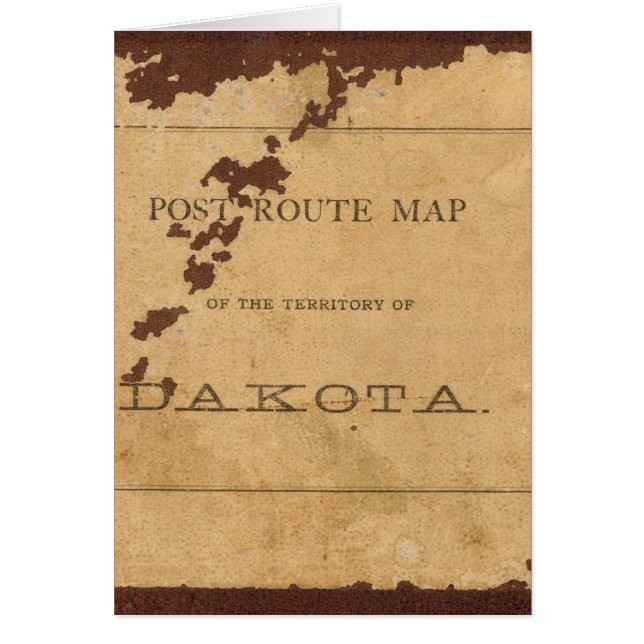 Carte de route postale du territoire du Dakota (Devant)