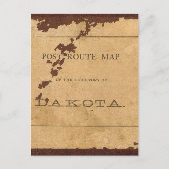 Carte de route postale du territoire du Dakota (Devant)