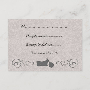 Carte de RSVP avec la moto de relief par Faux