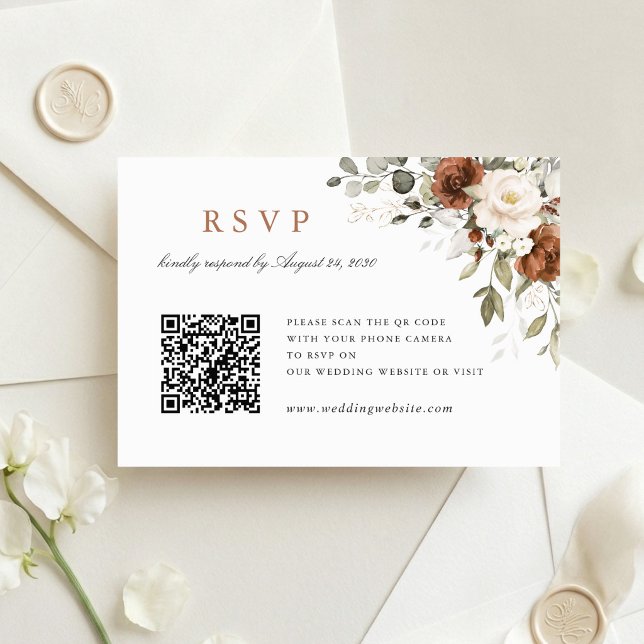 Carte de RSVP en code QR de mariage de verdure de  (Créateur téléchargé)