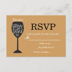 Carte de RSVP Verre à Vin de LUNCH DE MARIÉE TOUTE