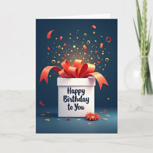 Carte de ruban d'anniversaire festive
