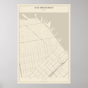 Carte de rue de San Francisco Poster
