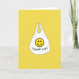 Carte de sac à sourire en Merci simple amusant