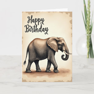 Carte de Safari Éléphant Sauvage