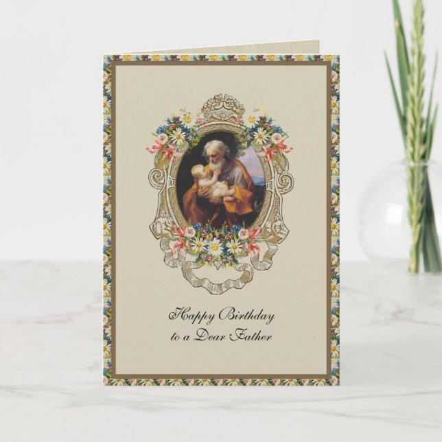 Carte de Saint-Joseph pour la fête d'un père avec  (Devant)