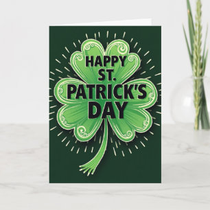 Carte de Saint-Patrick à motif de trèfle vert