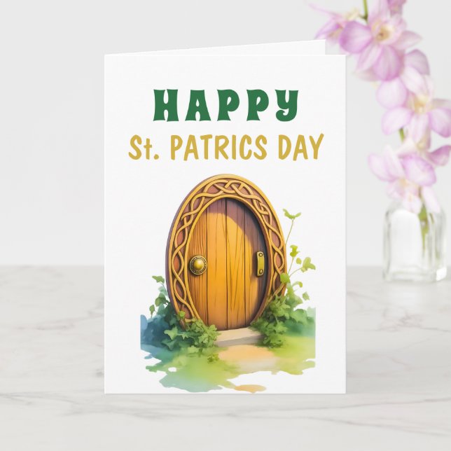 Carte de Saint-Patrick à porte de lutin magique à  (Orchidée)