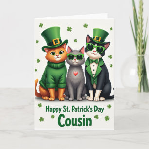 Carte de Saint-Patrick Chats Trèfle