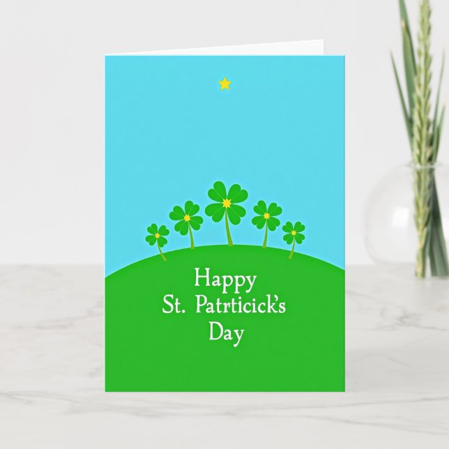 Carte de Saint-Patrick en or faux (Devant)