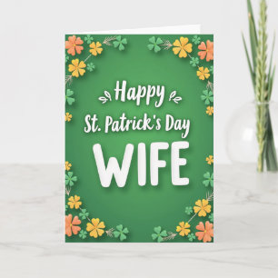 Carte de Saint-Patrick Femme Motif Trèfle