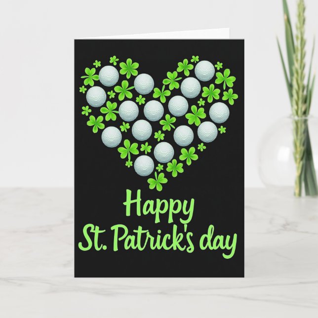 Carte de Saint-Patrick Golf Shamrock (Devant)