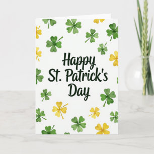Carte de Saint-Patrick Joyeuse Écriture Émeraude