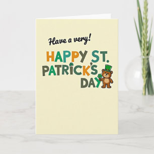 Carte de Saint-Patrick Ourson Trèfle Chanceux